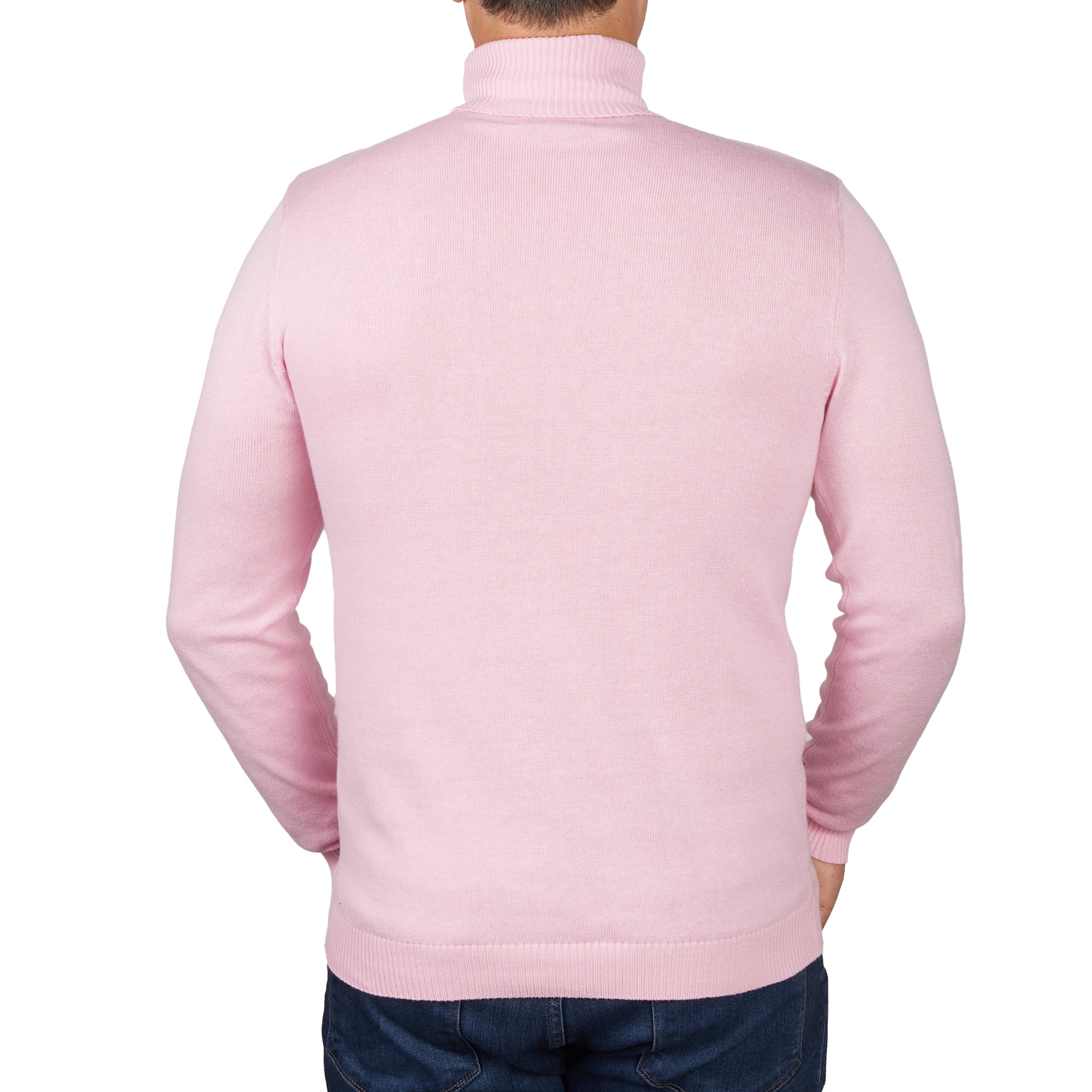 Lorenzo Franco Pink Cotton Blend Turtleneck Sweater