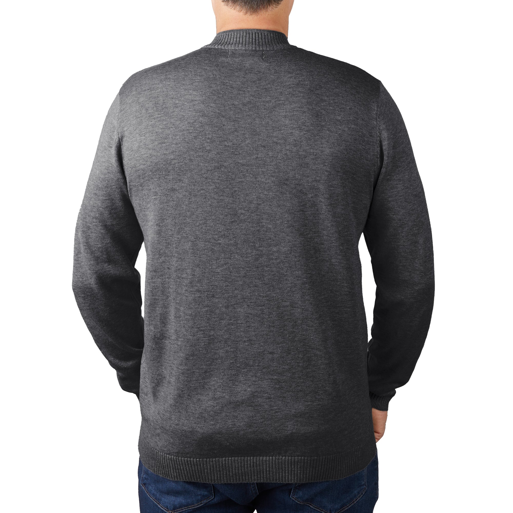 Lorenzo Franco Charcoal Cotton Blend Turtleneck Sweater