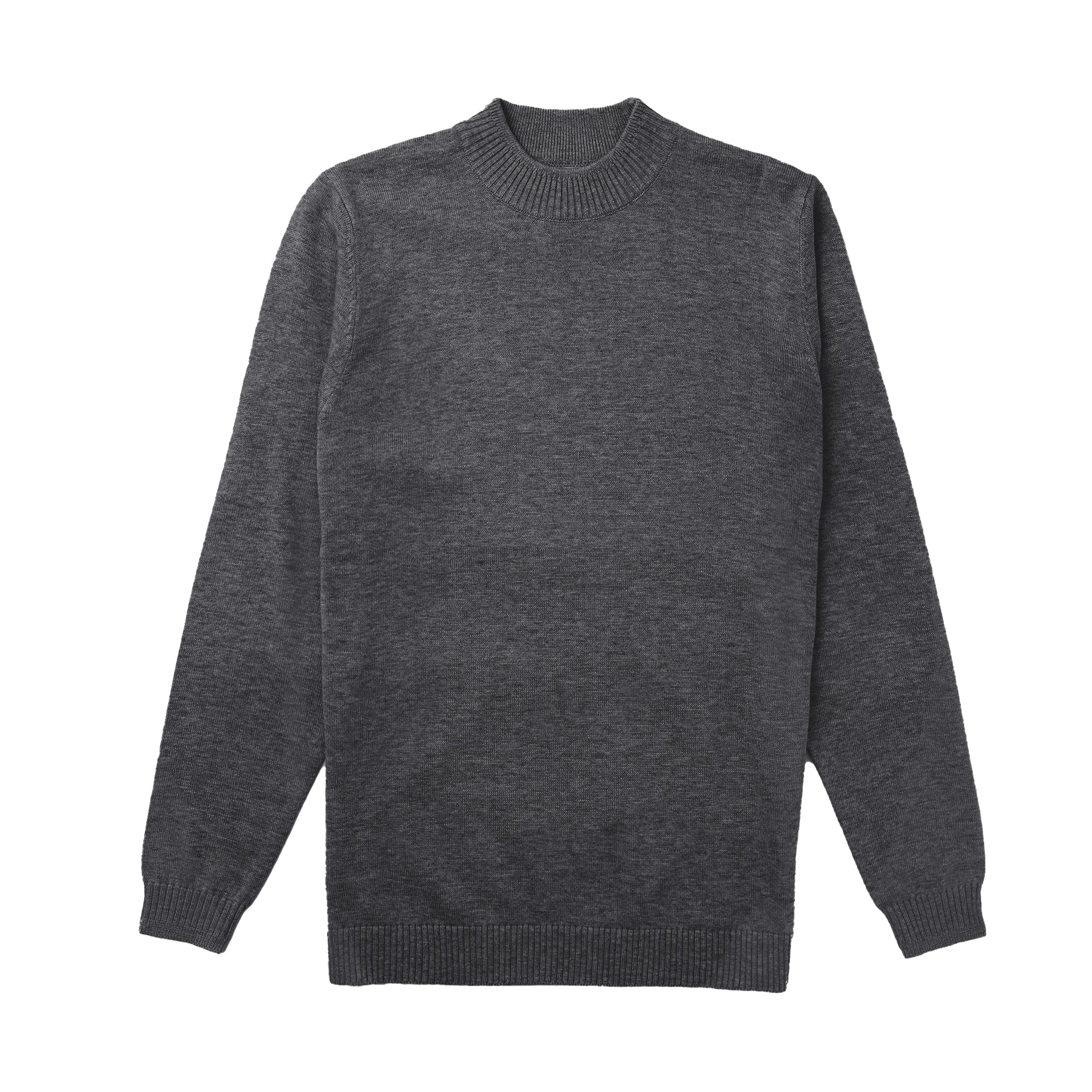 Lorenzo Franco Charcoal Cotton Blend Turtleneck Sweater