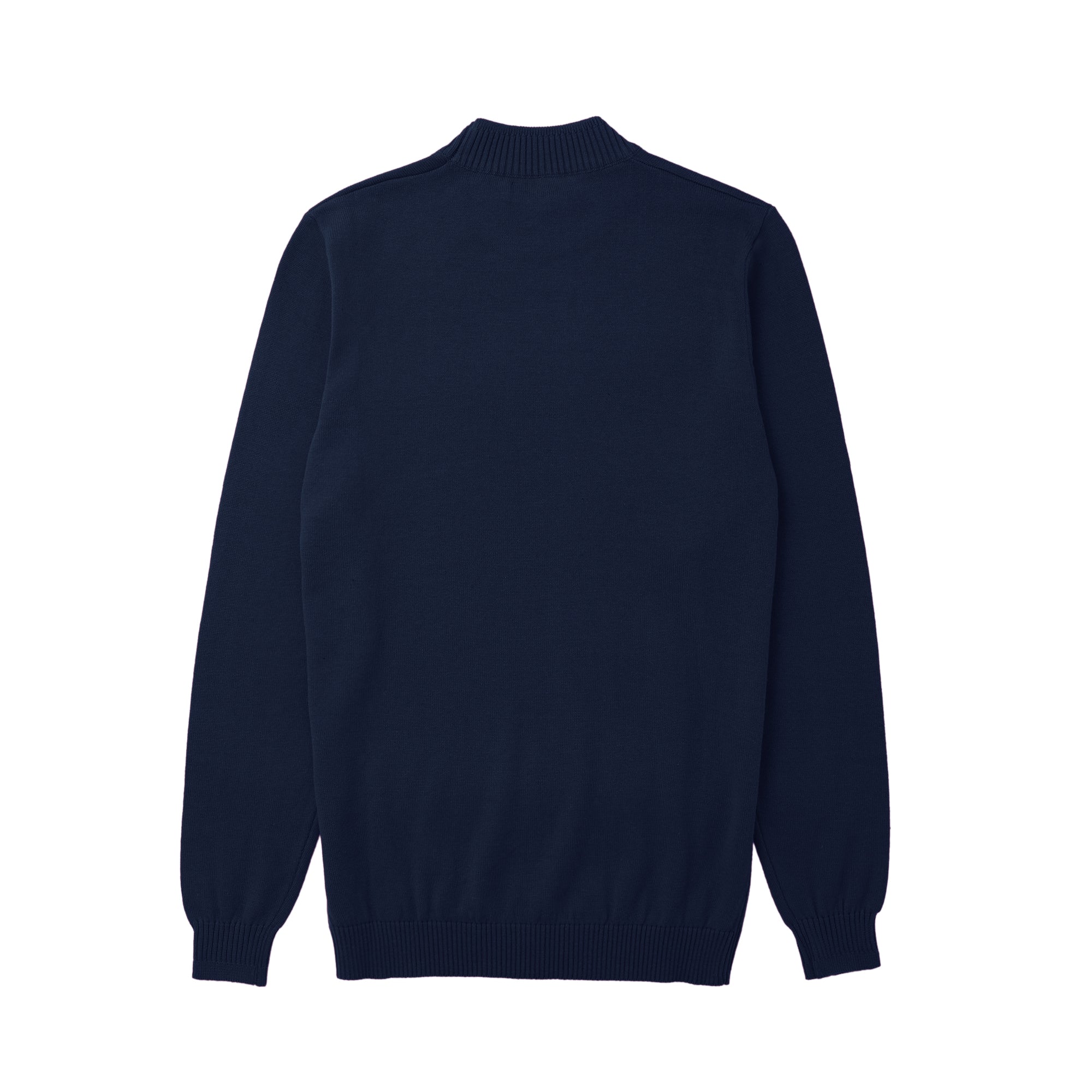 Lorenzo Franco Cobalt Cotton Blend Turtleneck Sweater