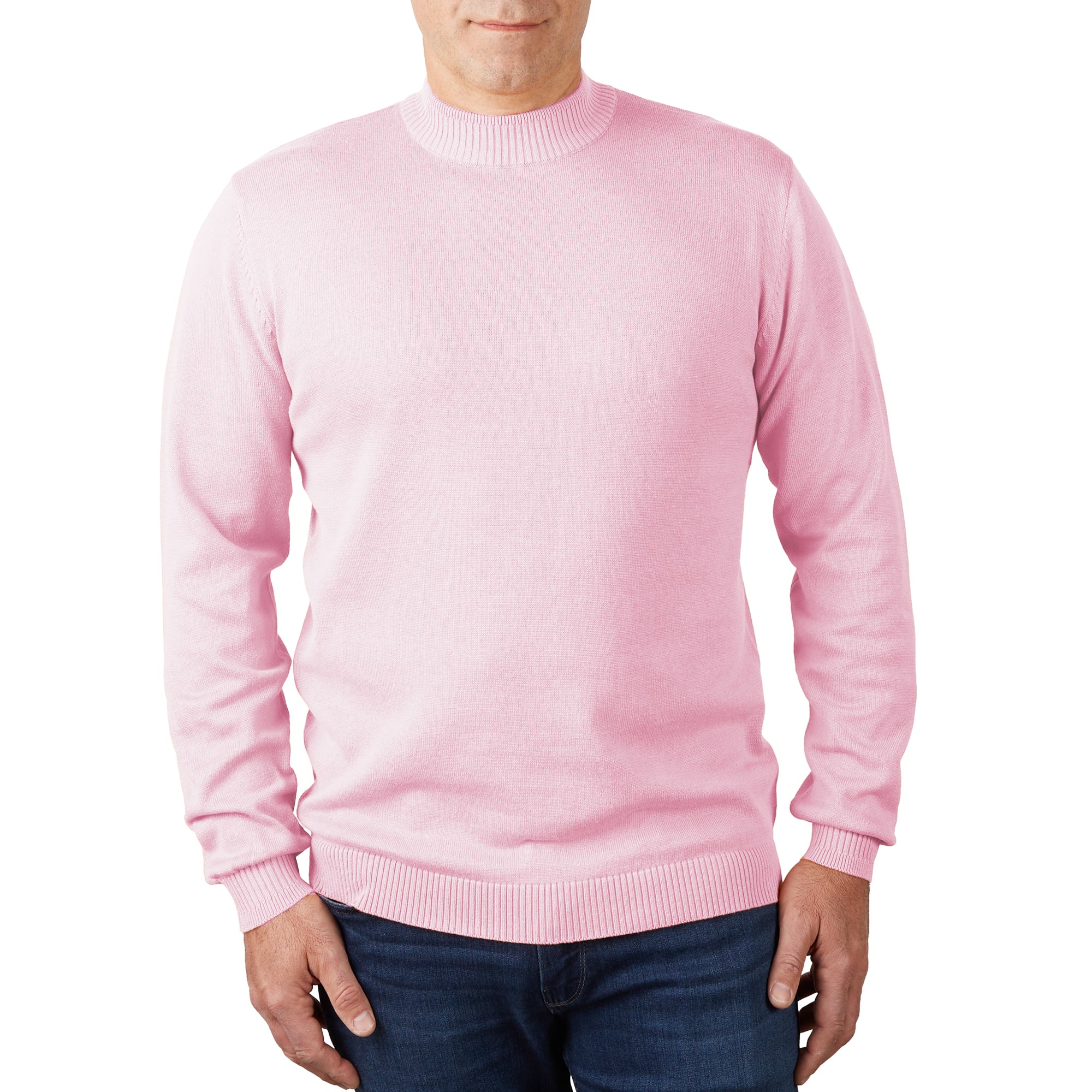 Lorenzo Franco Pink Cotton Blend Turtleneck Sweater