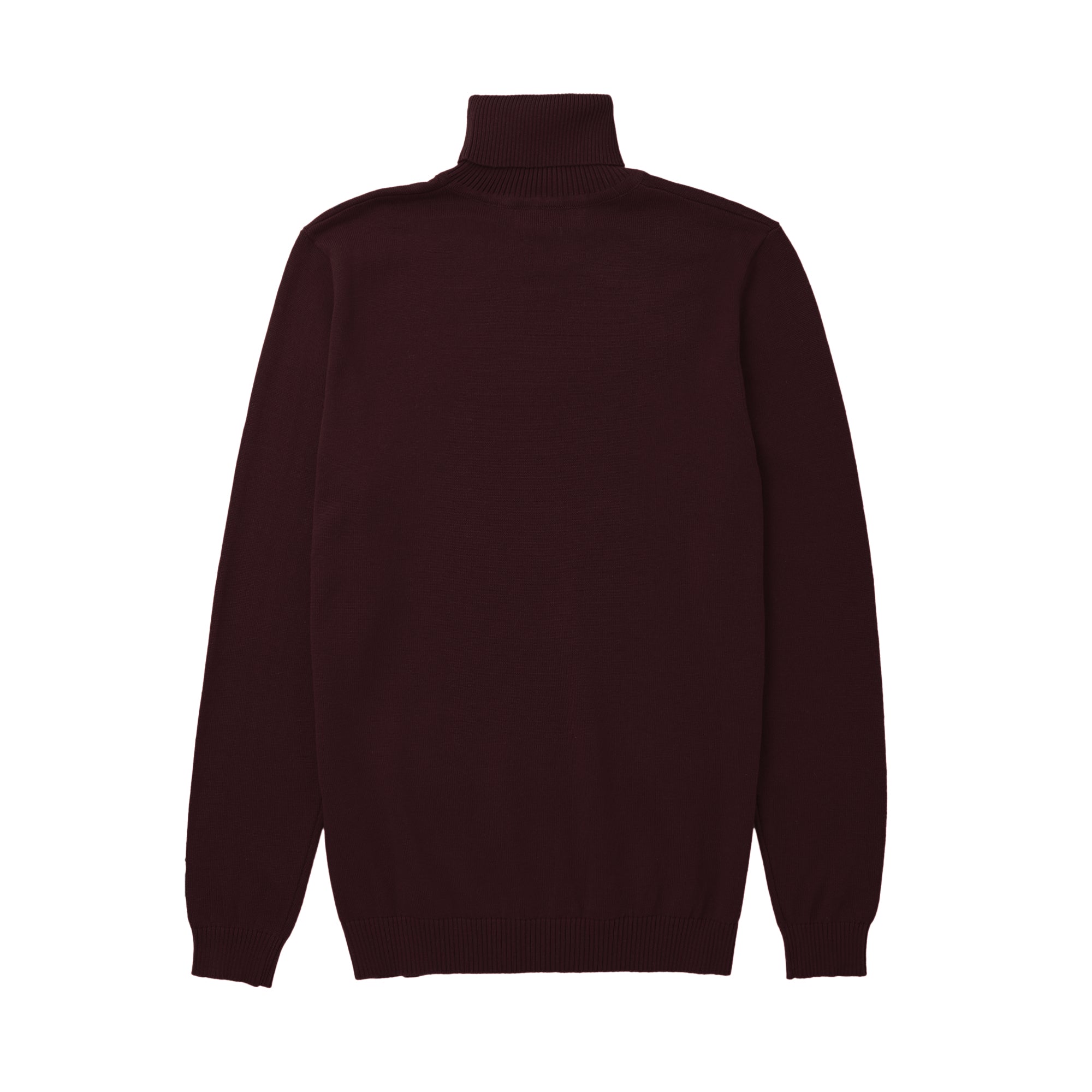 Lorenzo Franco Burgundy Cotton Blend Turtleneck Sweater