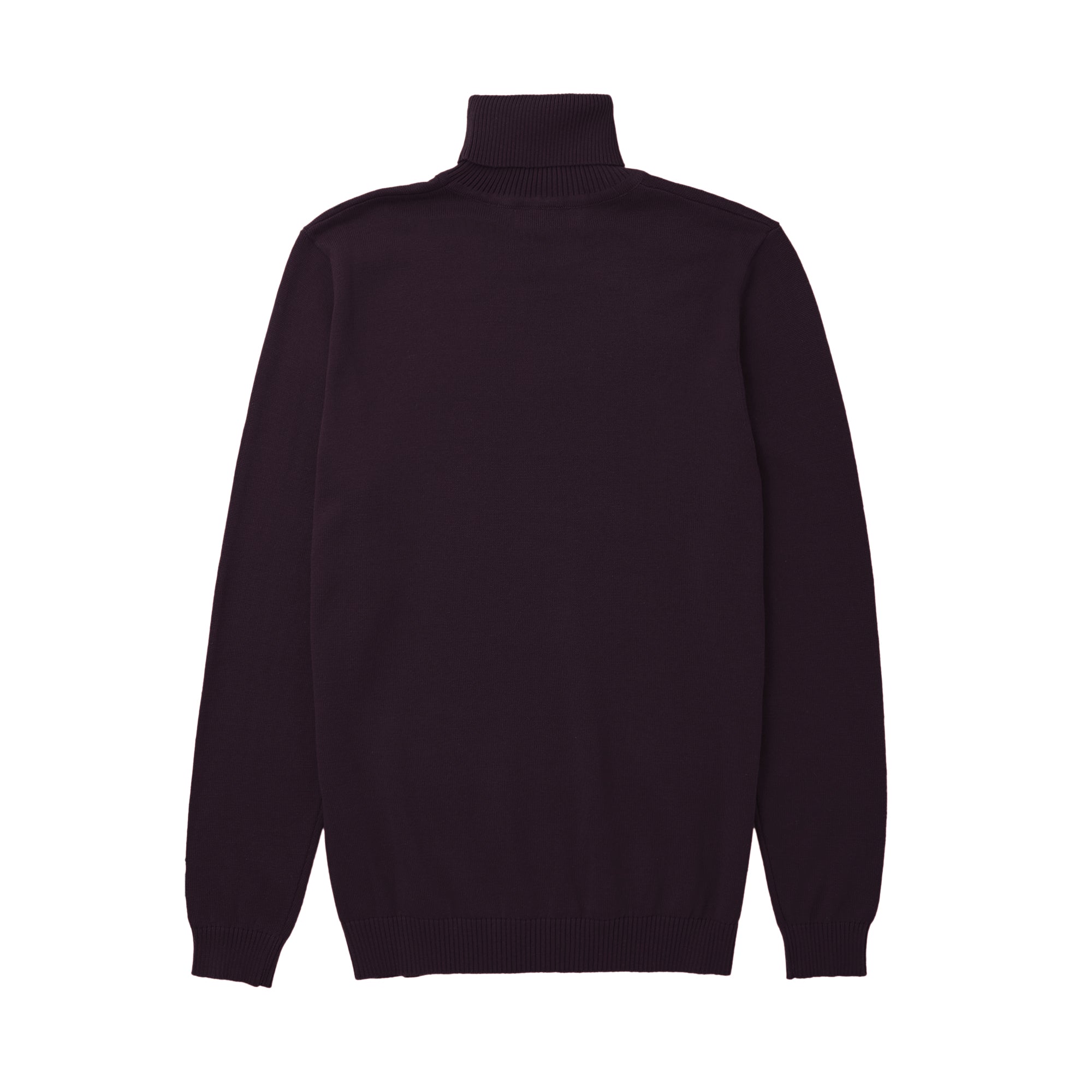 Lorenzo Franco Eggplant Cotton Blend Turtleneck Sweater