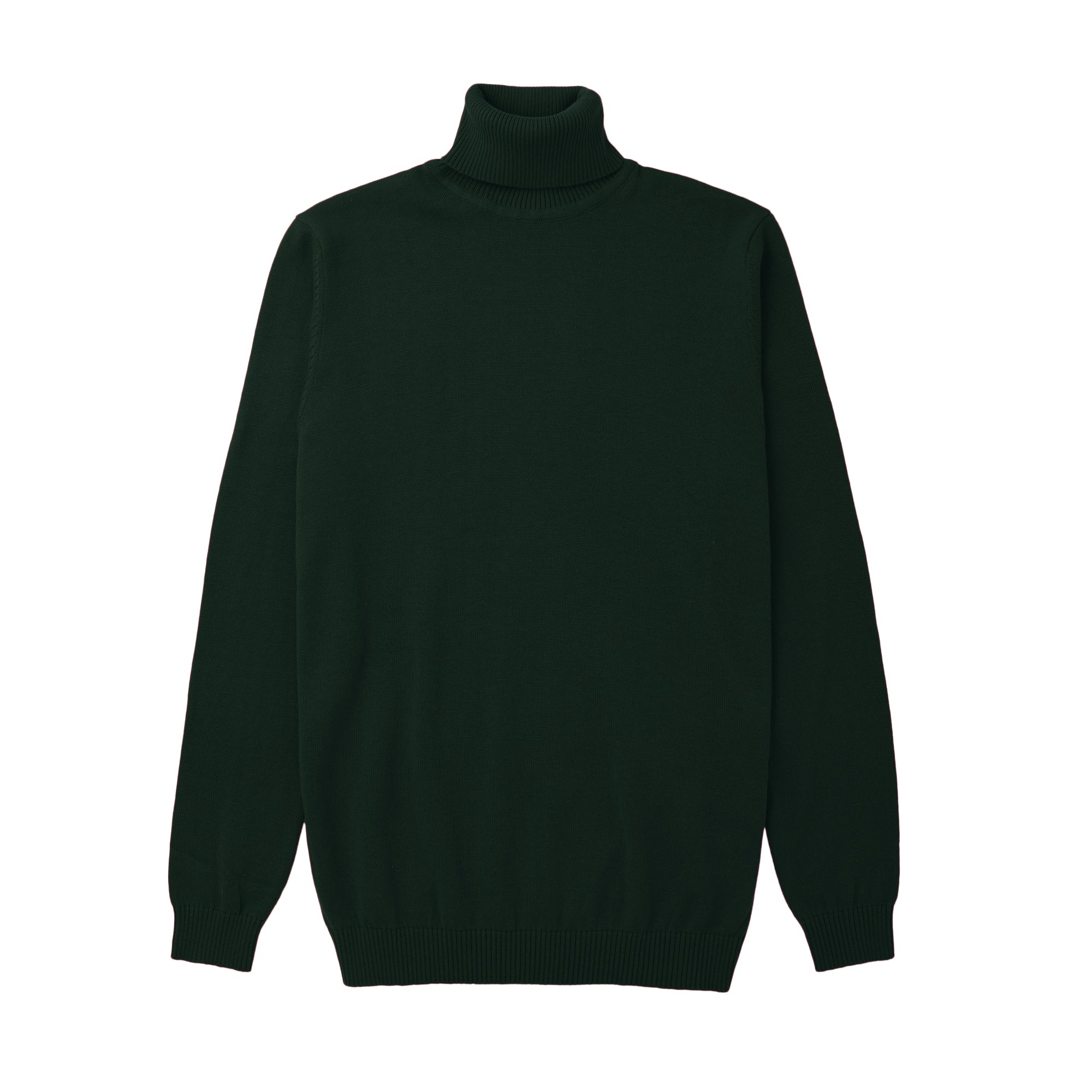 Lorenzo Franco Hunter Green Cotton Blend Turtleneck Sweater