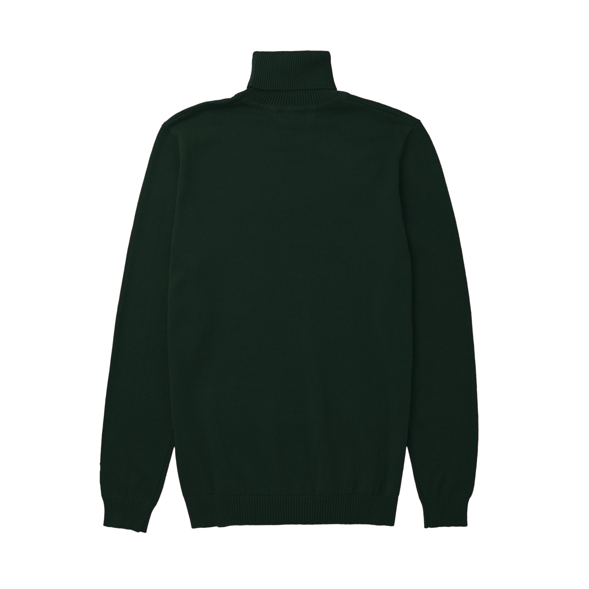 Lorenzo Franco Hunter Green Cotton Blend Turtleneck Sweater