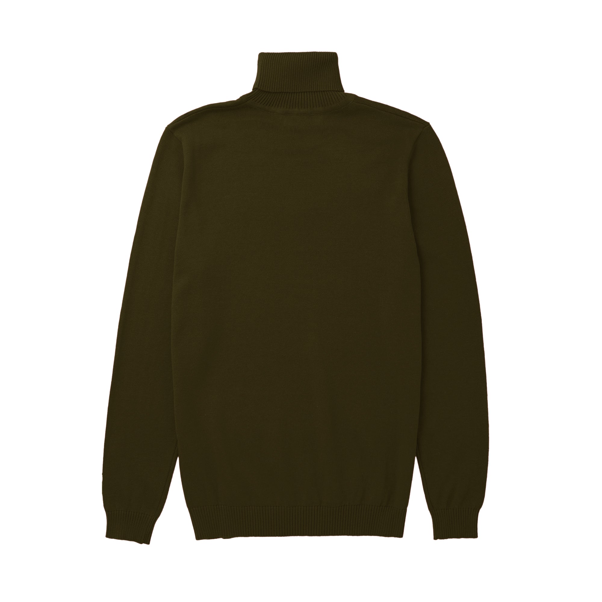 Lorenzo Franco Olive Cotton Blend Turtleneck Sweater