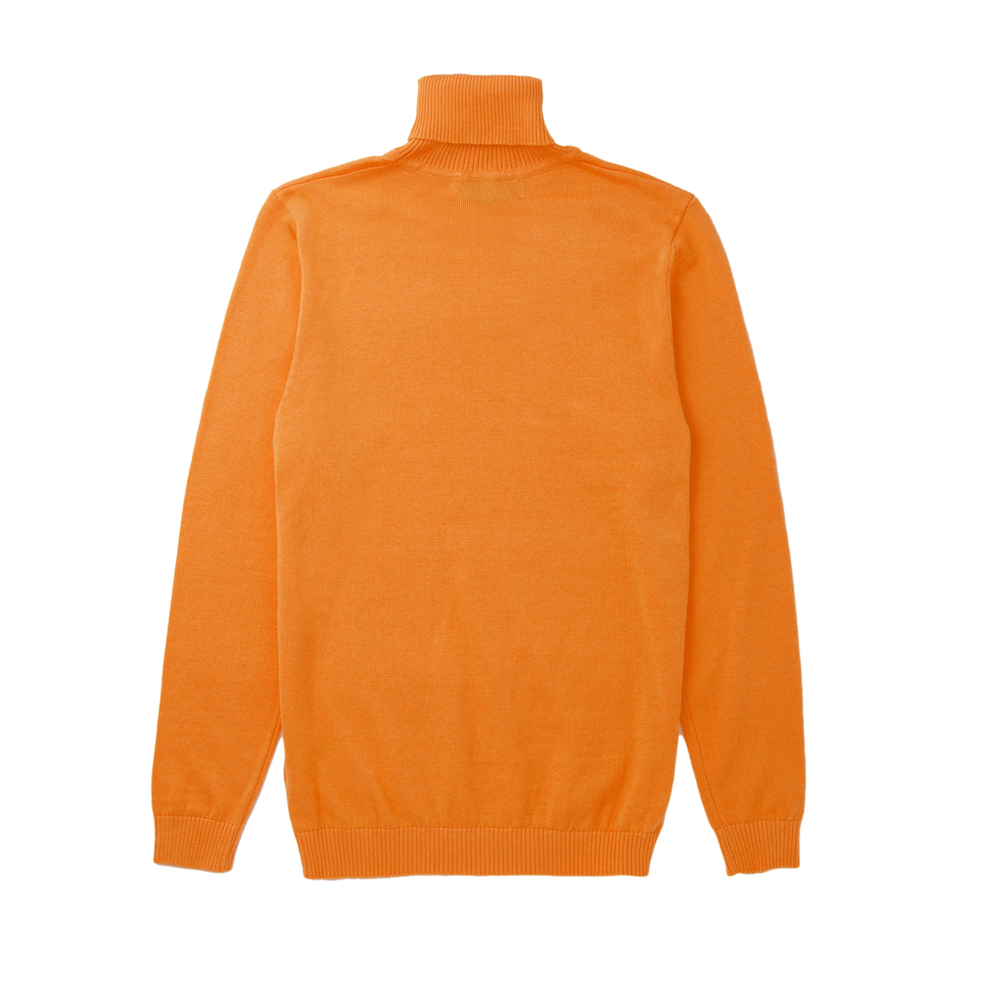 Lorenzo Franco Orange Cotton Blend Turtleneck Sweater