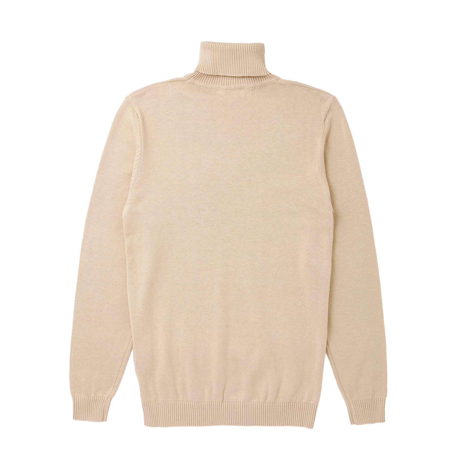 Lorenzo Franco Sand Cotton Blend Turtleneck Sweater