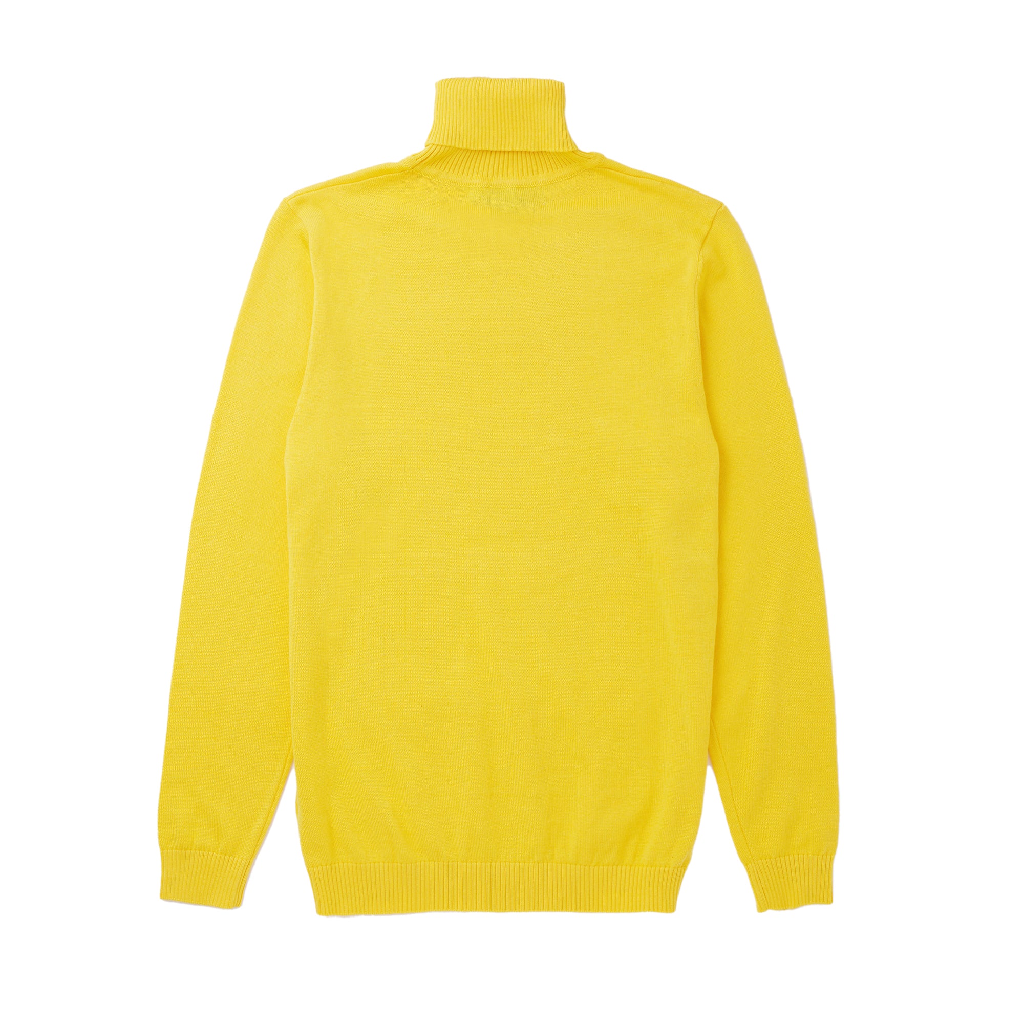 Lorenzo Franco Yellow Cotton Blend Turtleneck Sweater